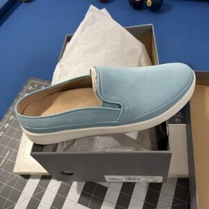 Vionic Effortless Mule Loafers Women's 9.5 Blue NuBuck Slip-On Casual Flat - New